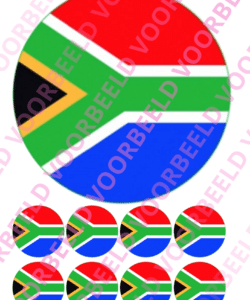Eetbare Taartprint WK Zuid-Afrika – 18 cm rond + 8 cupcake rondjes