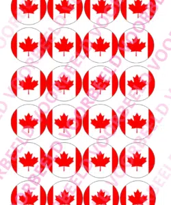 Eetbare Cupcakeprint WK Canada – 24 cupcake rondjes