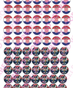Eetbare Sweets Print WK Kroatië - 70 rondjes van 2,5 cm