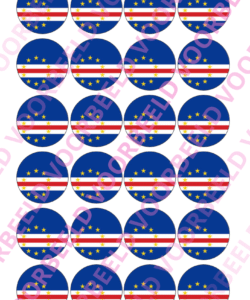 Eetbare Cupcakeprint WK Kaapverdië – 24 cupcake rondjes