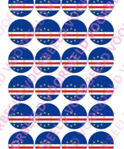 Eetbare Cupcakeprint WK Kaapverdië – 24 cupcake rondjes