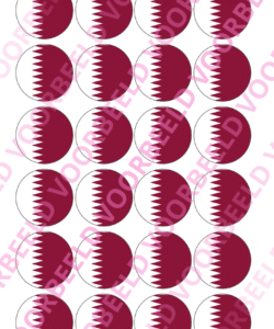Eetbare Cupcakeprint WK Qatar – 24 cupcake rondjes