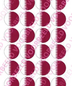 Eetbare Cupcakeprint WK Qatar – 24 cupcake rondjes