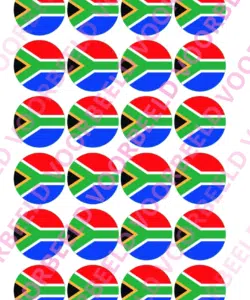 Eetbare Cupcakeprint WK Zuid-Afrika – 24 cupcake rondjes