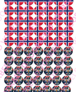 Eetbare Sweets Print WK Noorwegen - 70 rondjes van 2,5 cm