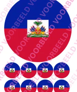 Eetbare Taartprint WK Haïti – 18 cm rond + 8 cupcake rondjes