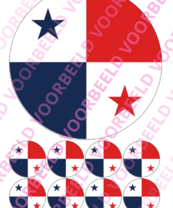 Eetbare Taartprint WK Panama – 18 cm rond + 8 cupcake rondjes