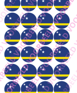 Eetbare Cupcakeprint WK Curaçao – 24 cupcake rondjes