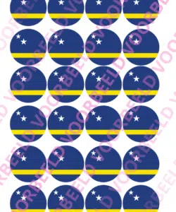 Eetbare Cupcakeprint WK Curaçao – 24 cupcake rondjes