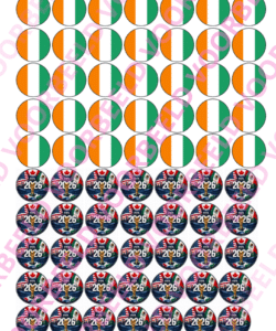 Eetbare Sweets Print WK Ivoorkust - 70 rondjes van 2,5 cm