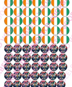 Eetbare Sweets Print WK Ivoorkust - 70 rondjes van 2,5 cm