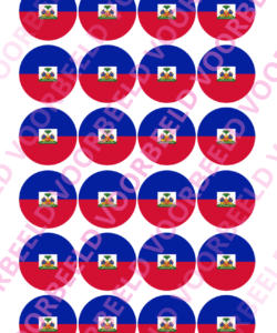 Eetbare Cupcakeprint WK Haïti – 24 cupcake rondjes