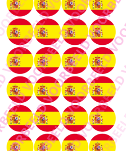 Eetbare Cupcakeprint WK Spanje – 24 cupcake rondjes
