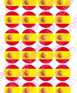 Eetbare Cupcakeprint WK Spanje – 24 cupcake rondjes