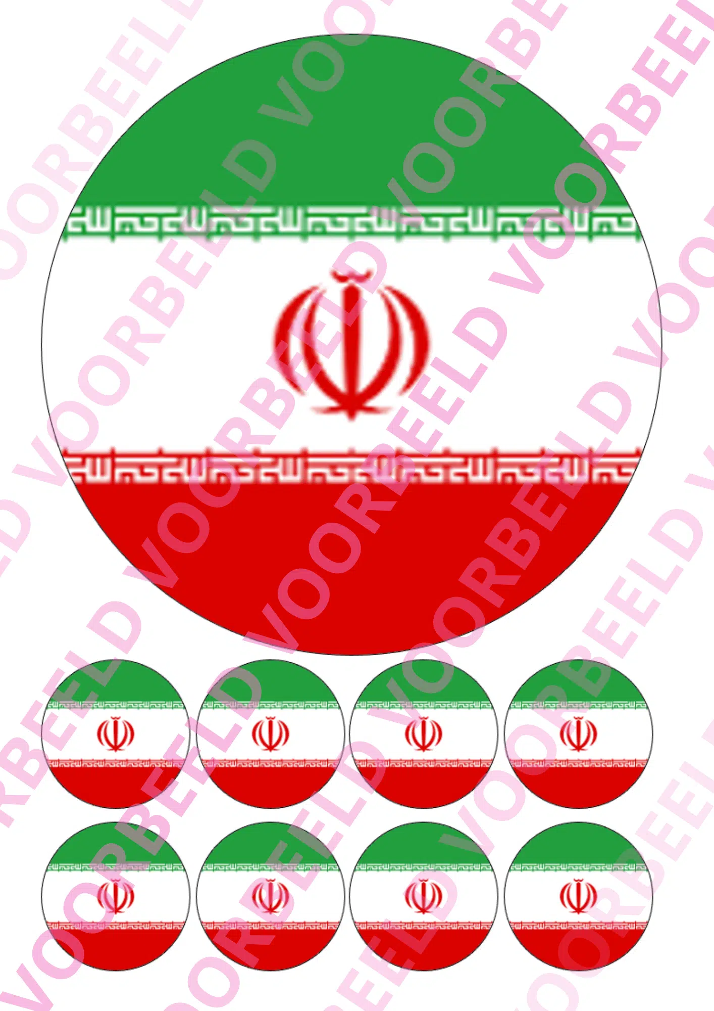 Eetbare taartprint wk iran – 18 cm rond + 8 cupcake rondjes bij cake, bake & love 5 Eetbare taartprint wk iran – 18 cm rond + 8 cupcake rondjes