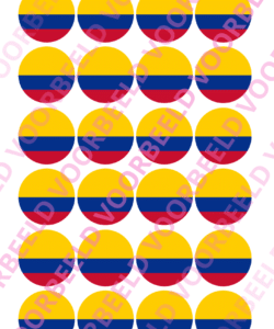 Eetbare Cupcakeprint WK Colombia – 24 cupcake rondjes