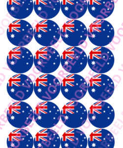 Eetbare Cupcakeprint WK Australië – 24 cupcake rondjes