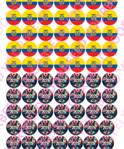 Eetbare Sweets Print WK Ecuador - 70 rondjes van 2,5 cm