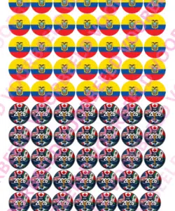Eetbare Sweets Print WK Ecuador - 70 rondjes van 2,5 cm