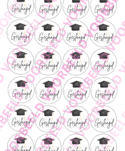Eetbare Cupcakeprint Geslaagd 2 – 24 cupcake rondjes