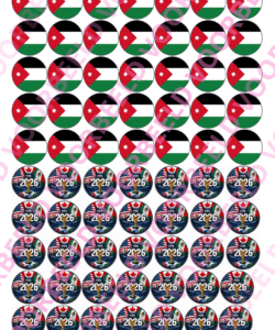 Eetbare Sweets Print WK Jordanië - 70 rondjes van 2,5 cm