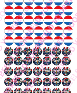 Eetbare Sweets Print WK Nederland - 70 rondjes van 2,5 cm
