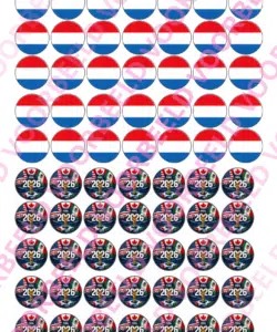 Eetbare Sweets Print WK Nederland - 70 rondjes van 2,5 cm