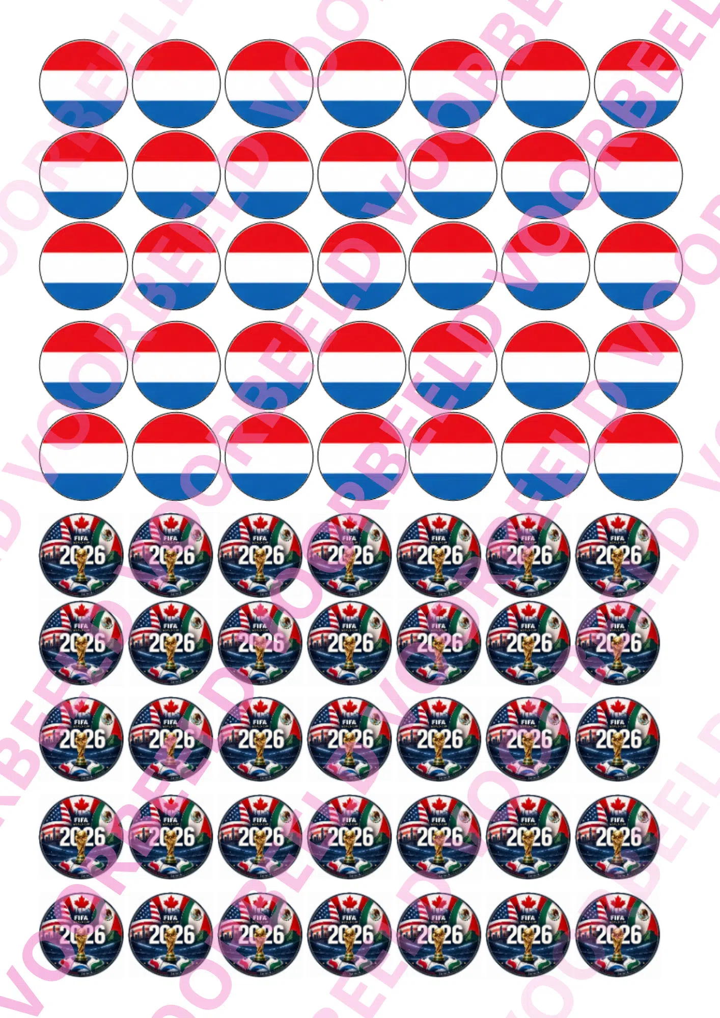 Eetbare sweets print wk nederland - 70 rondjes van 2,5 cm bij cake, bake & love 5 Eetbare sweets print wk nederland - 70 rondjes van 2,5 cm