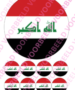 Eetbare Taartprint WK Irak – 18 cm rond + 8 cupcake rondjes