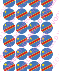 Eetbare Cupcakeprint WK D.R Congo – 24 cupcake rondjes
