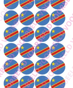 Eetbare Cupcakeprint WK D.R Congo – 24 cupcake rondjes