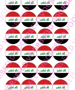 Eetbare Cupcakeprint WK Irak – 24 cupcake rondjes