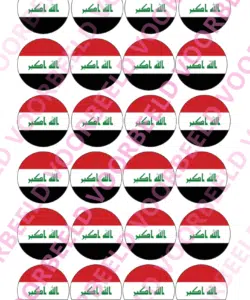 Eetbare Cupcakeprint WK Irak – 24 cupcake rondjes