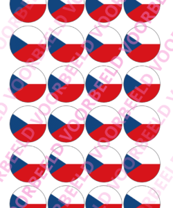Eetbare Cupcakeprint WK Tsjechië – 24 cupcake rondjes