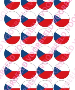 Eetbare Cupcakeprint WK Tsjechië – 24 cupcake rondjes