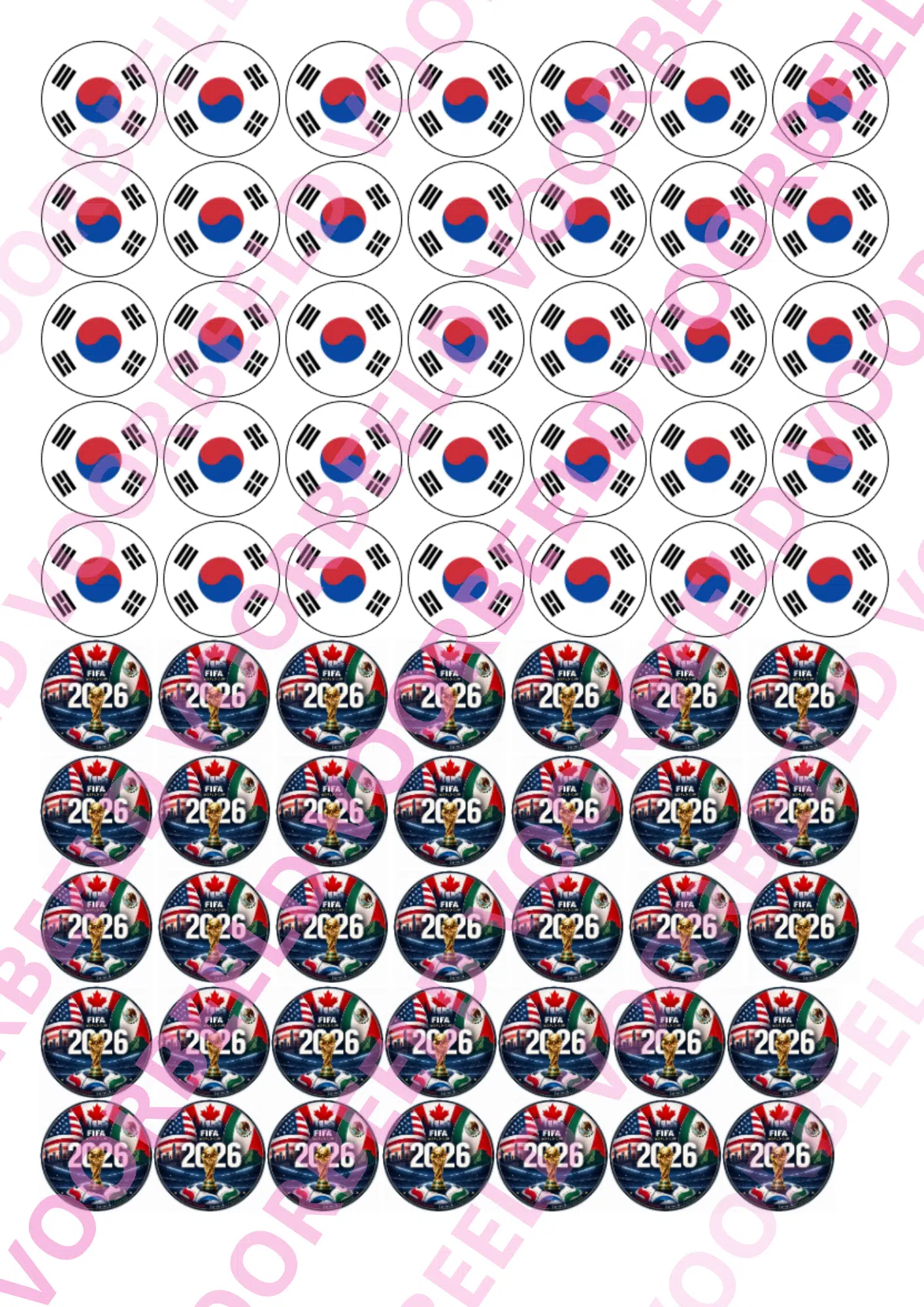 Eetbare sweets print wk zuid-korea - 70 rondjes van 2,5 cm bij cake, bake & love 5 Eetbare sweets print wk zuid-korea - 70 rondjes van 2,5 cm
