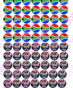 Eetbare Sweets Print WK Zuid-Afrika - 70 rondjes van 2,5 cm