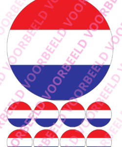 Eetbare Taartprint WK Nederland – 18 cm rond + 8 cupcake rondjes