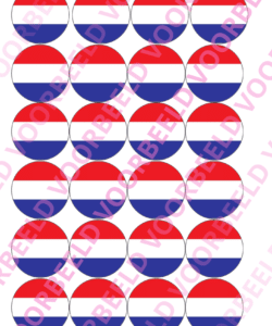 Eetbare Cupcakeprint WK Nederland – 24 cupcake rondjes