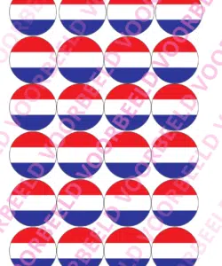 Eetbare Cupcakeprint WK Nederland – 24 cupcake rondjes