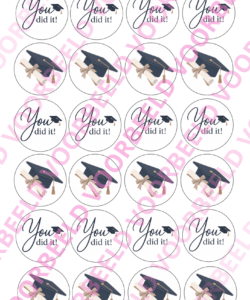 Eetbare Cupcakeprint You Did It! – 24 cupcake rondjes