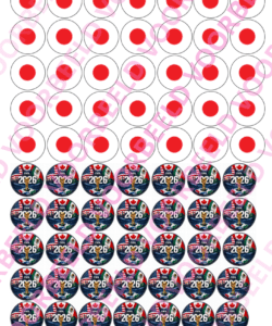 Eetbare Sweets Print WK Japan - 70 rondjes van 2,5 cm