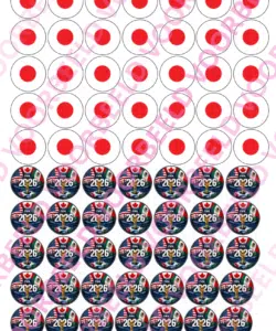 Eetbare Sweets Print WK Japan - 70 rondjes van 2,5 cm