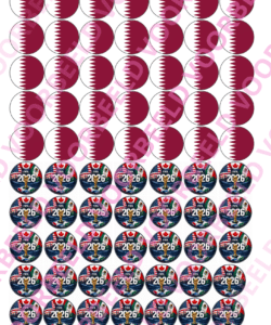 Eetbare Sweets Print WK Qatar - 70 rondjes van 2,5 cm