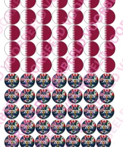 Eetbare Sweets Print WK Qatar - 70 rondjes van 2,5 cm