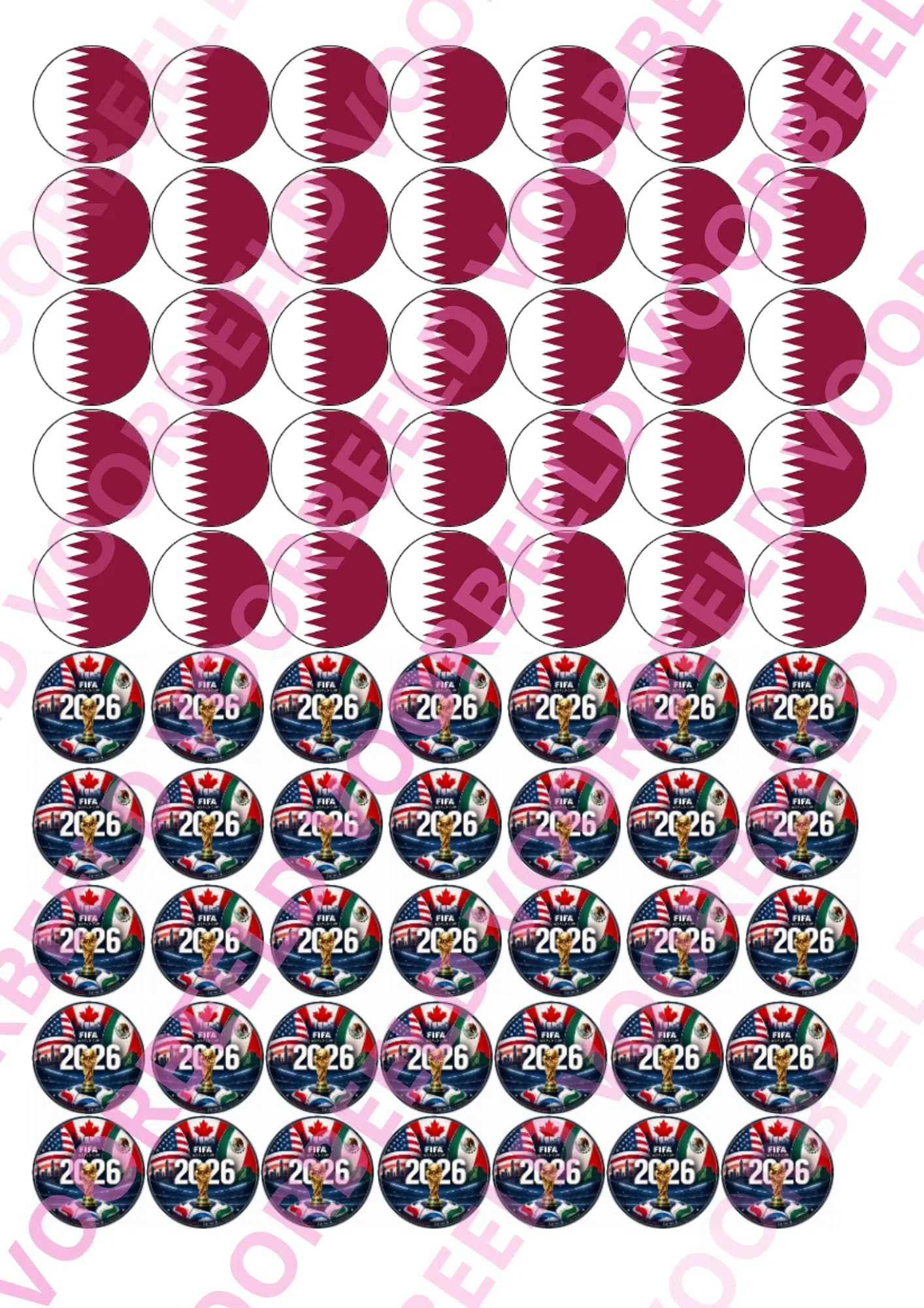 Eetbare sweets print wk qatar - 70 rondjes van 2,5 cm bij cake, bake & love 5 Eetbare sweets print wk qatar - 70 rondjes van 2,5 cm