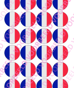 Eetbare Cupcakeprint WK Frankrijk – 24 cupcake rondjes