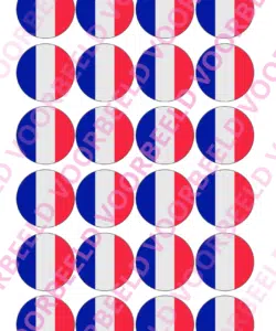 Eetbare Cupcakeprint WK Frankrijk – 24 cupcake rondjes