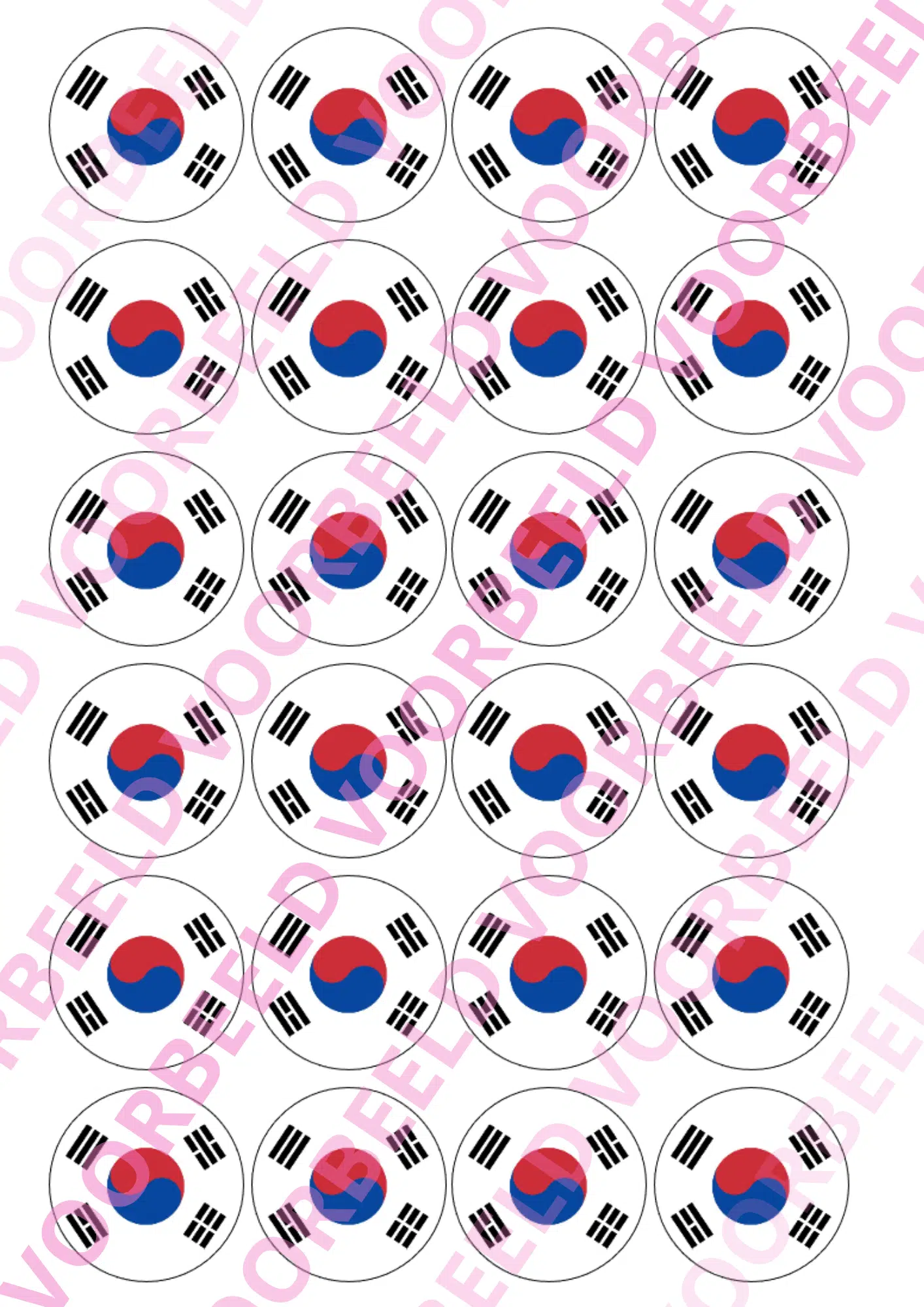 Eetbare cupcakeprint wk zuid-korea – 24 cupcake rondjes bij cake, bake & love 5 Eetbare cupcakeprint wk zuid-korea – 24 cupcake rondjes