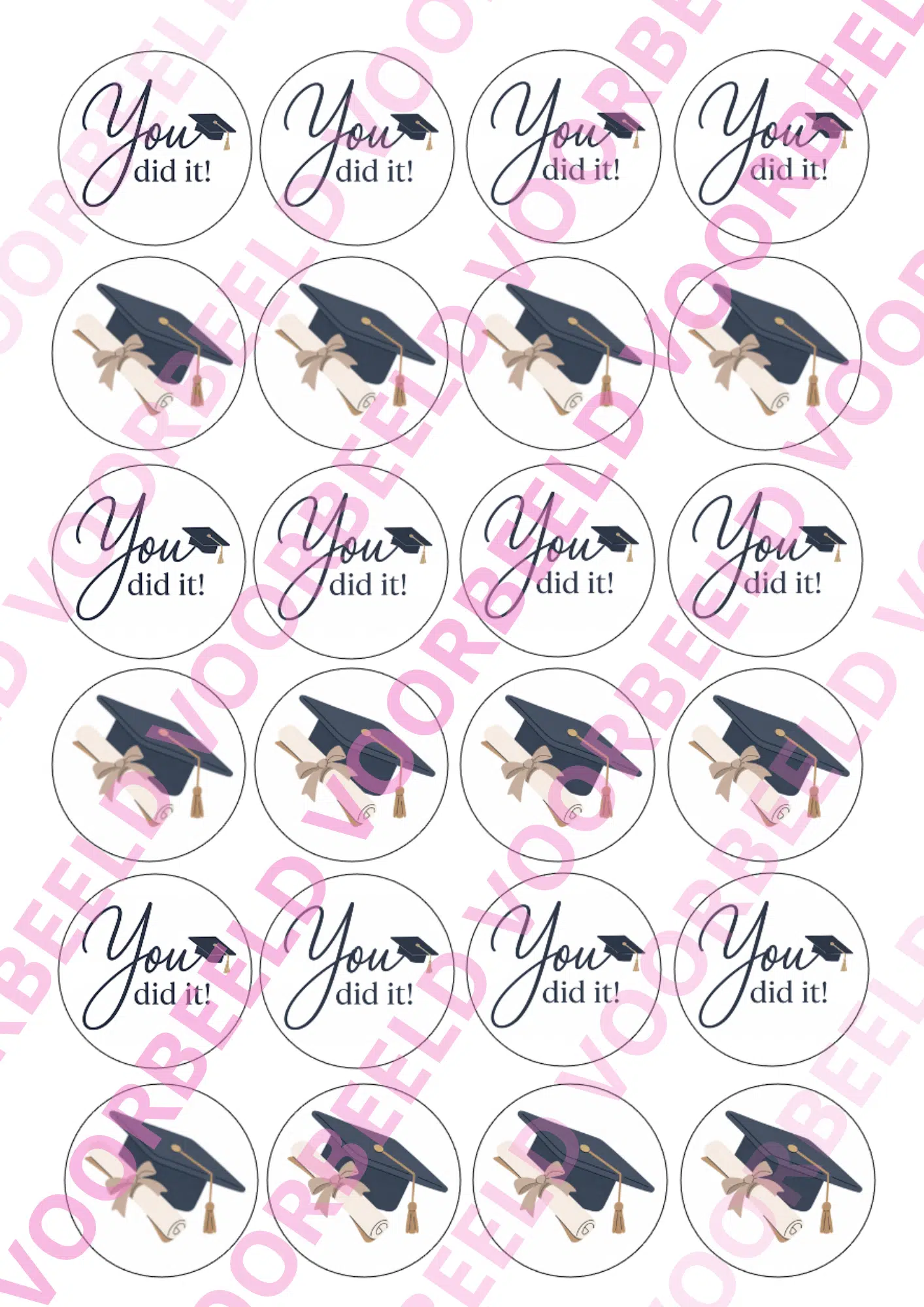 Eetbare cupcakeprint you did it – 24 cupcake rondjes bij cake, bake & love 5 Eetbare cupcakeprint you did it – 24 cupcake rondjes